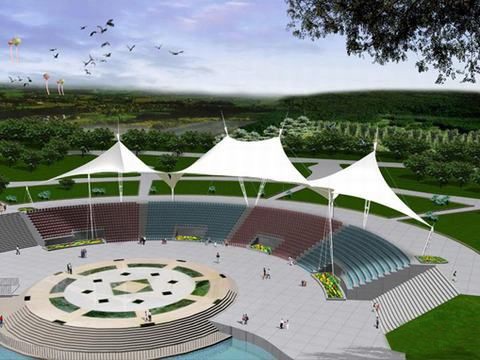 體育館張拉膜結(jié)構(gòu)看臺 